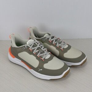 Men's Puma Ignite Elevate X Spikeless Golf Shoe - Sedate Gray/Moss Orange Size 8